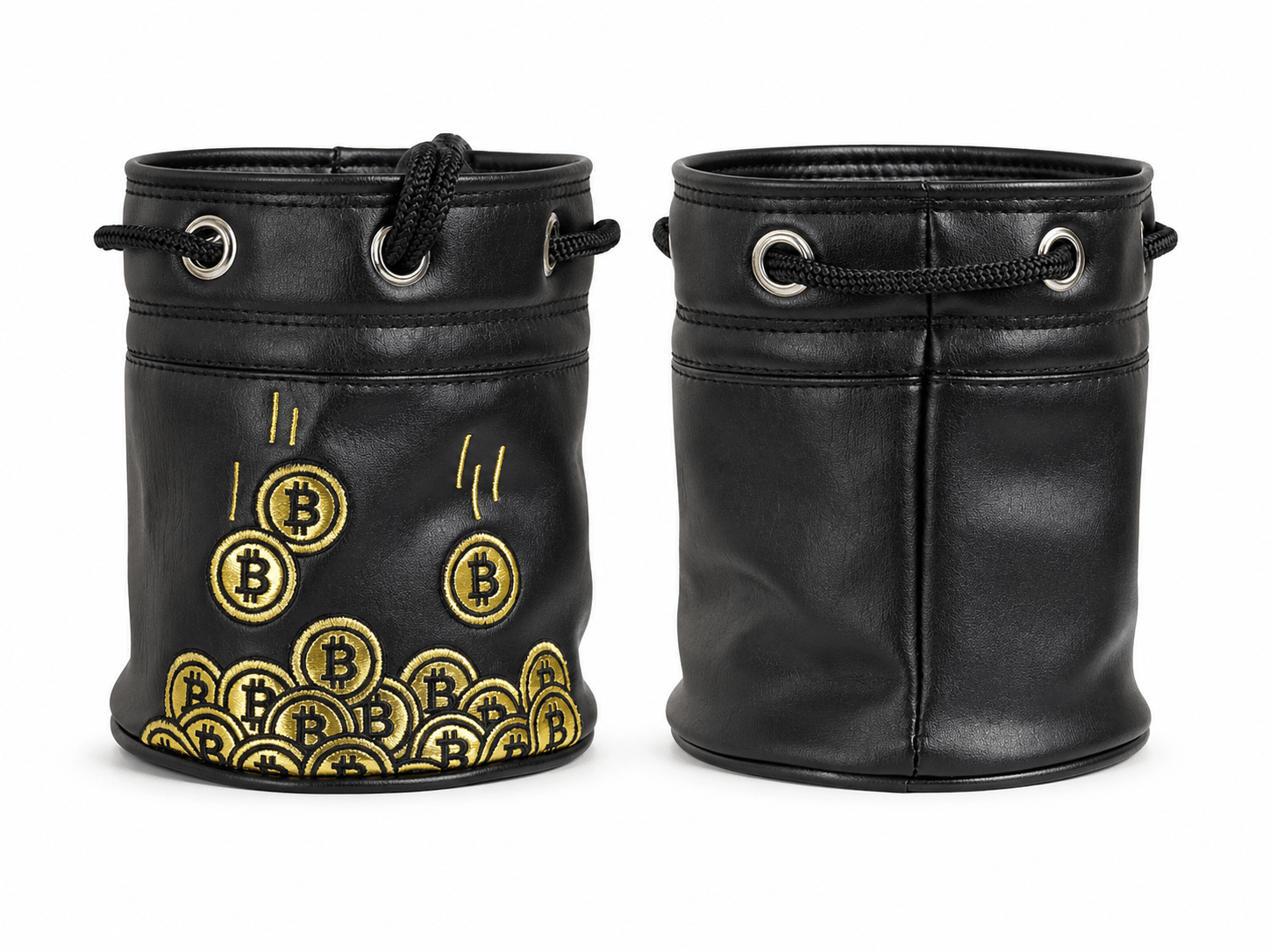Bitcoin Valuables Barrel Pouch | Golf Bag Coin & Valuables Stash Bag