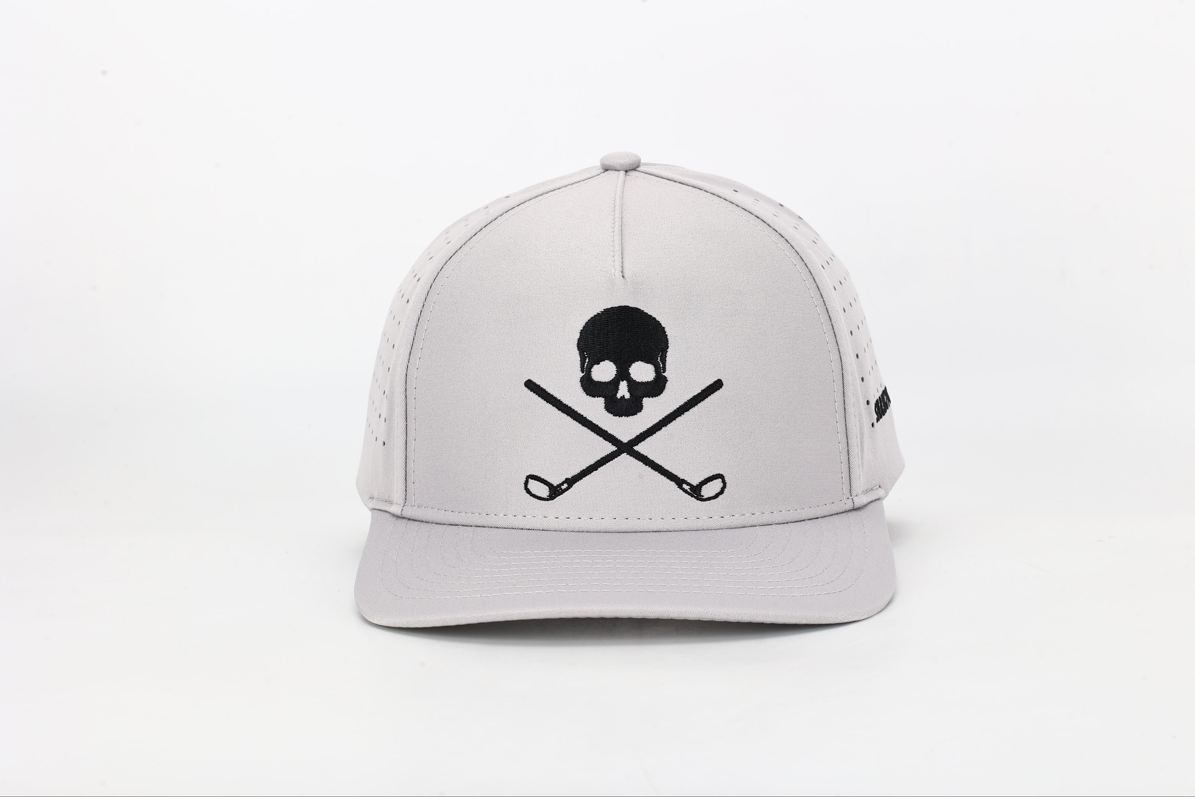 Skull and Crossbones Gray Golf Hat