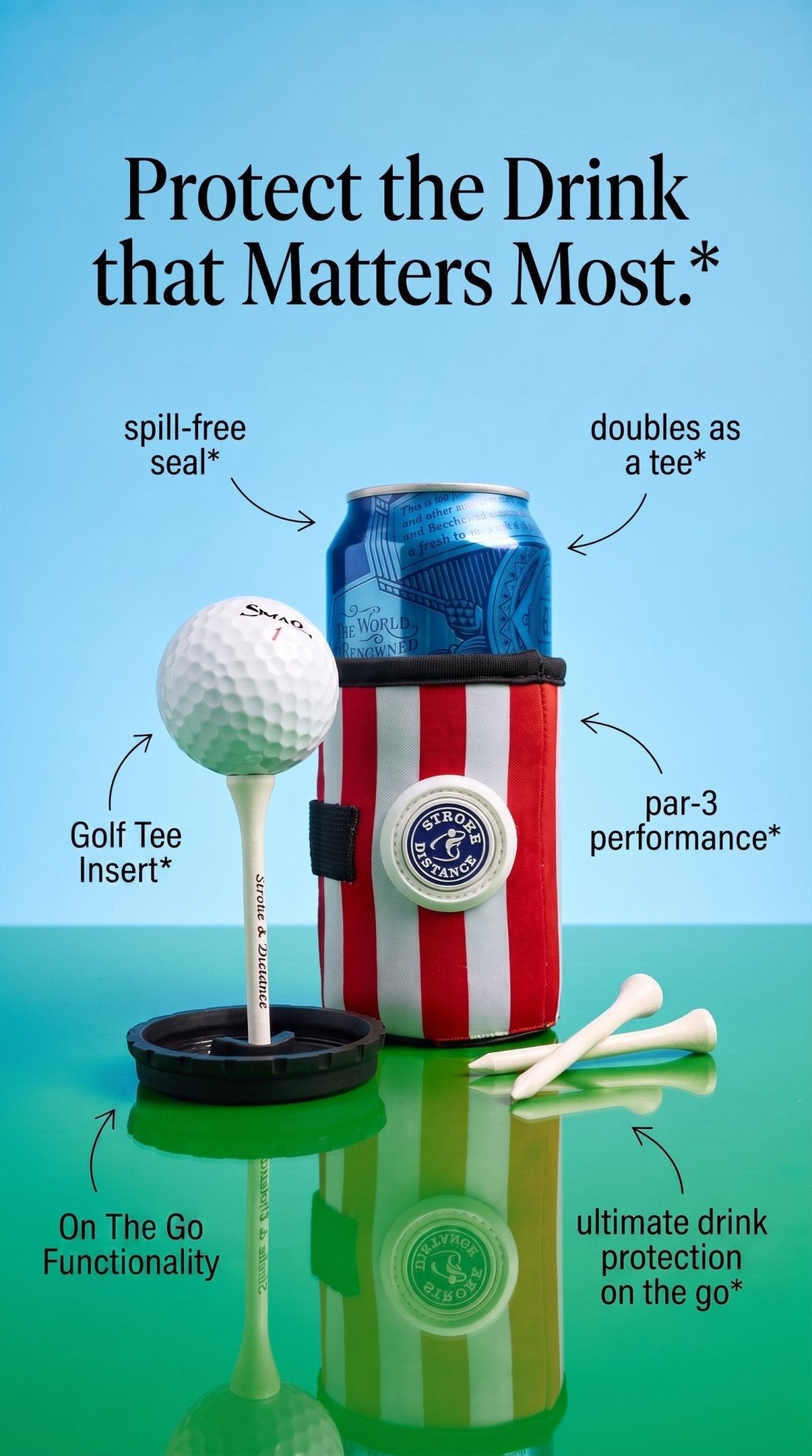 Can Cap Tee 3 Pack: Ultimate Beverage Protection & Golf Tee in One