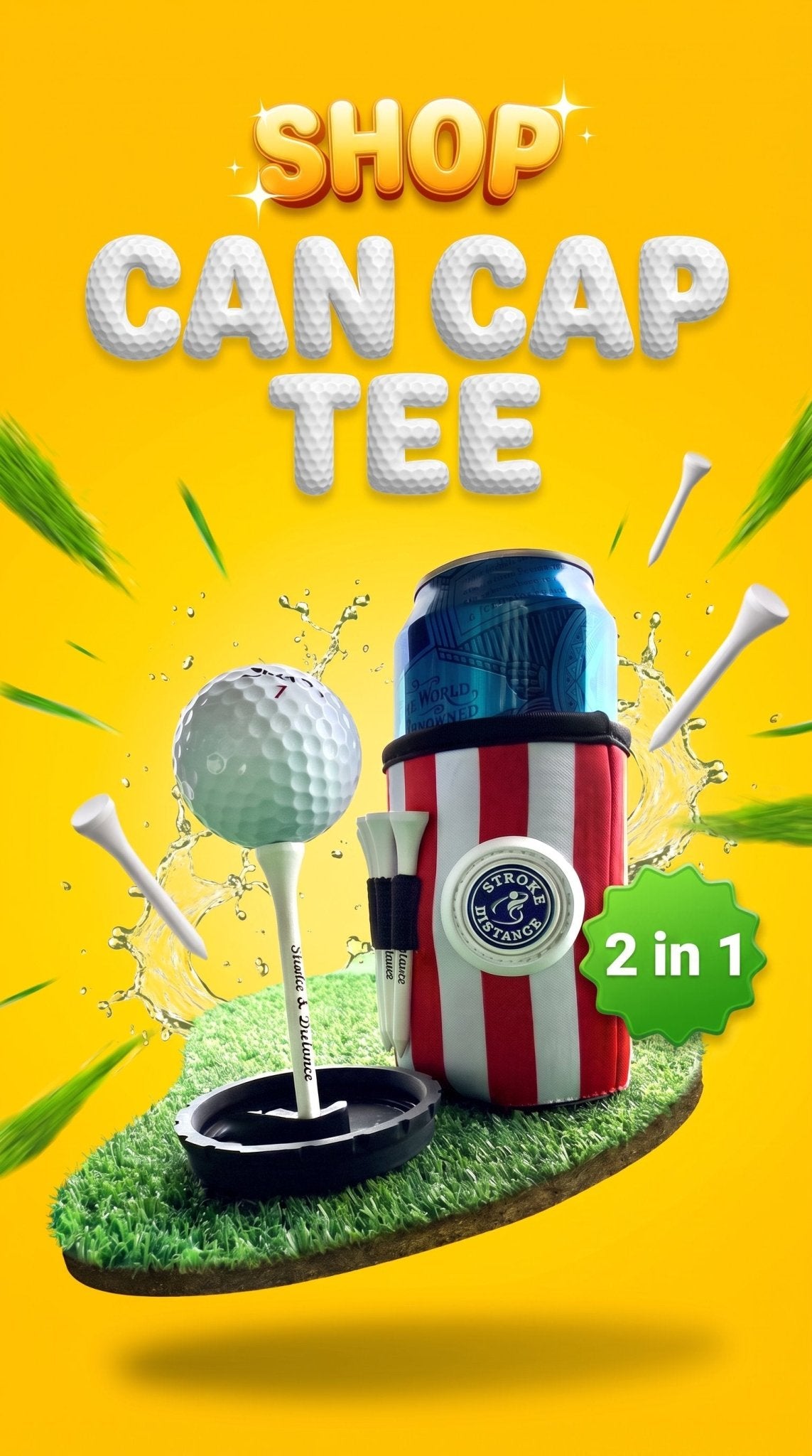Can Cap Tee 3 Pack: Ultimate Beverage Protection & Golf Tee in One