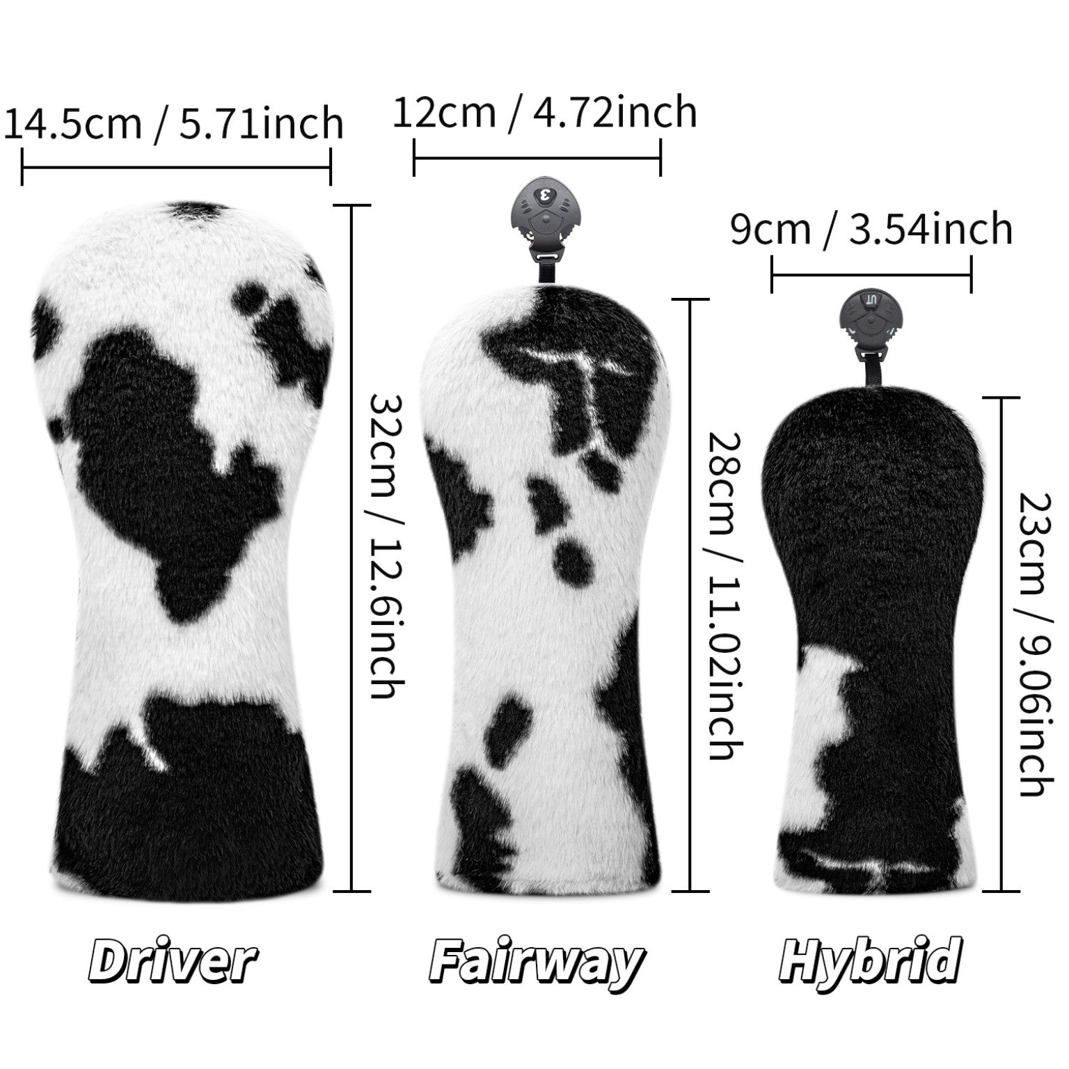 Cow Print Golf Headcovers