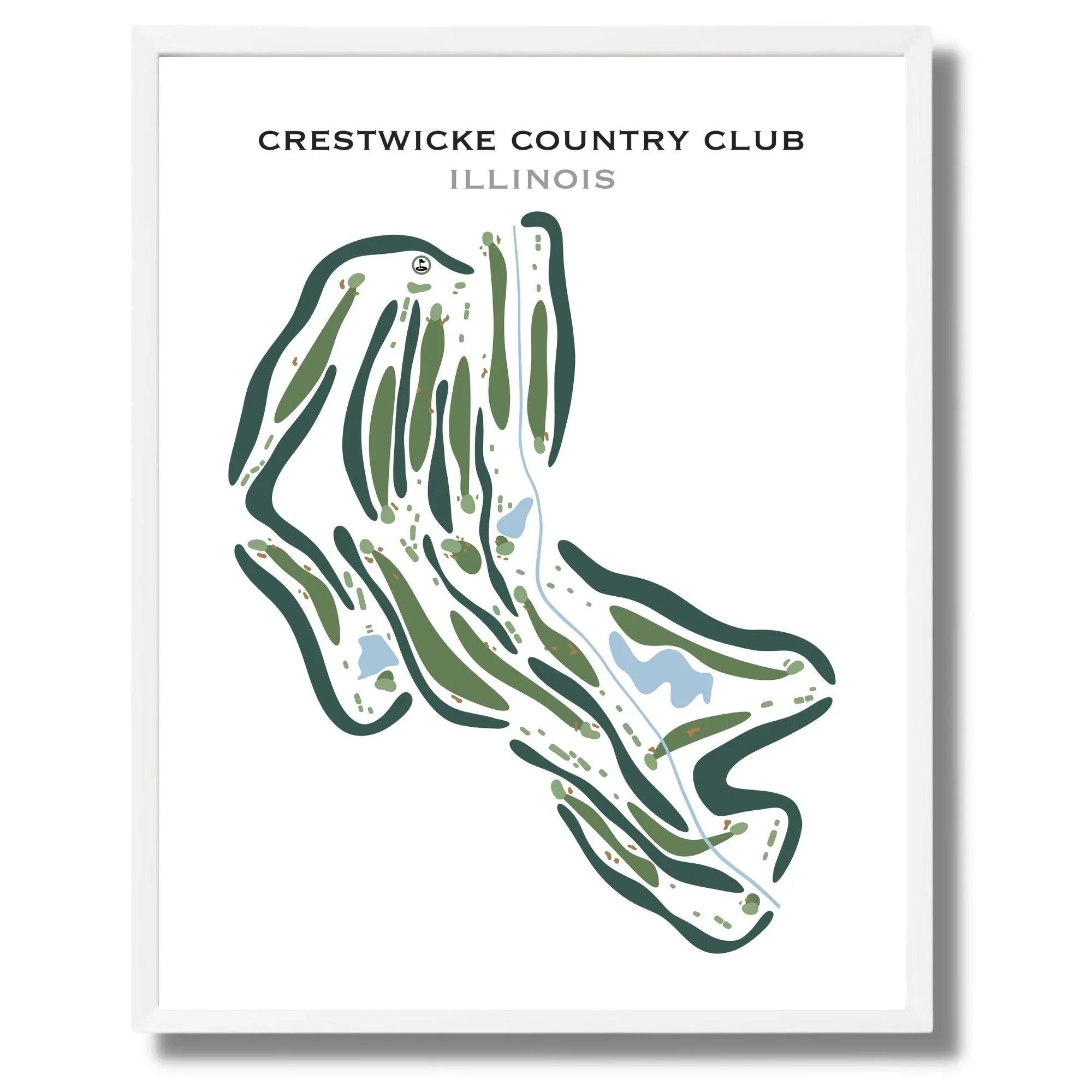 Crestwicke Country Club, Illinois - Printed Golf Courses