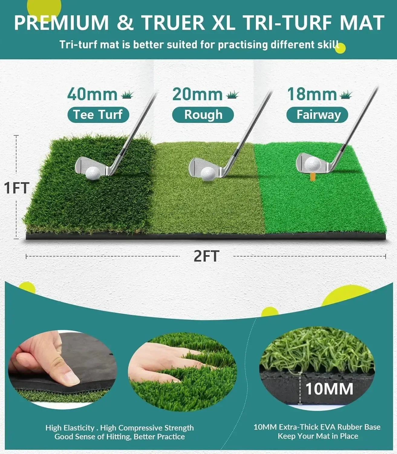 SwingRex 10x7 Golf Practice Net – Golf Hitting Net for Backyard & Garage