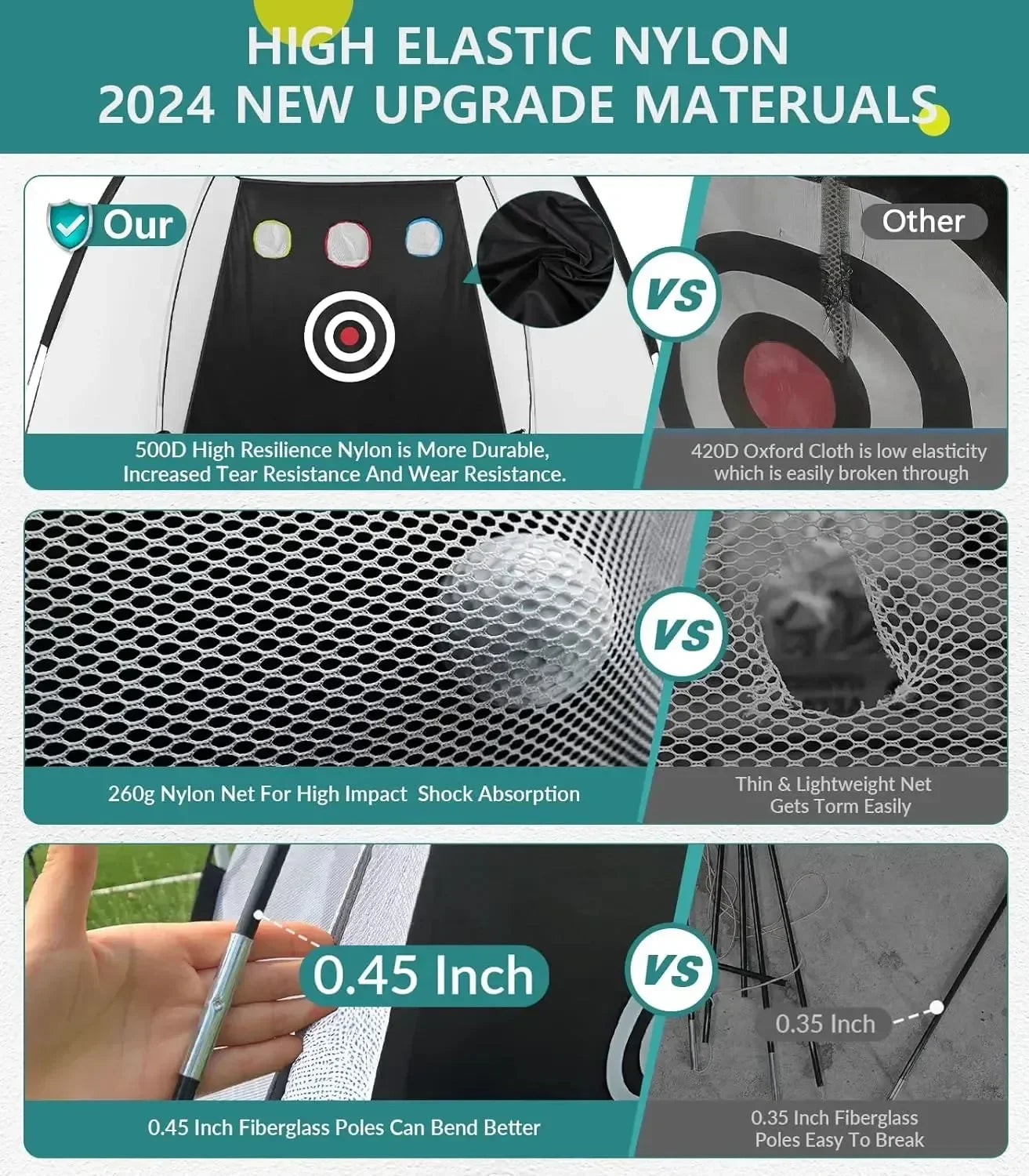 SwingRex 10x7 Golf Practice Net – Golf Hitting Net for Backyard & Garage