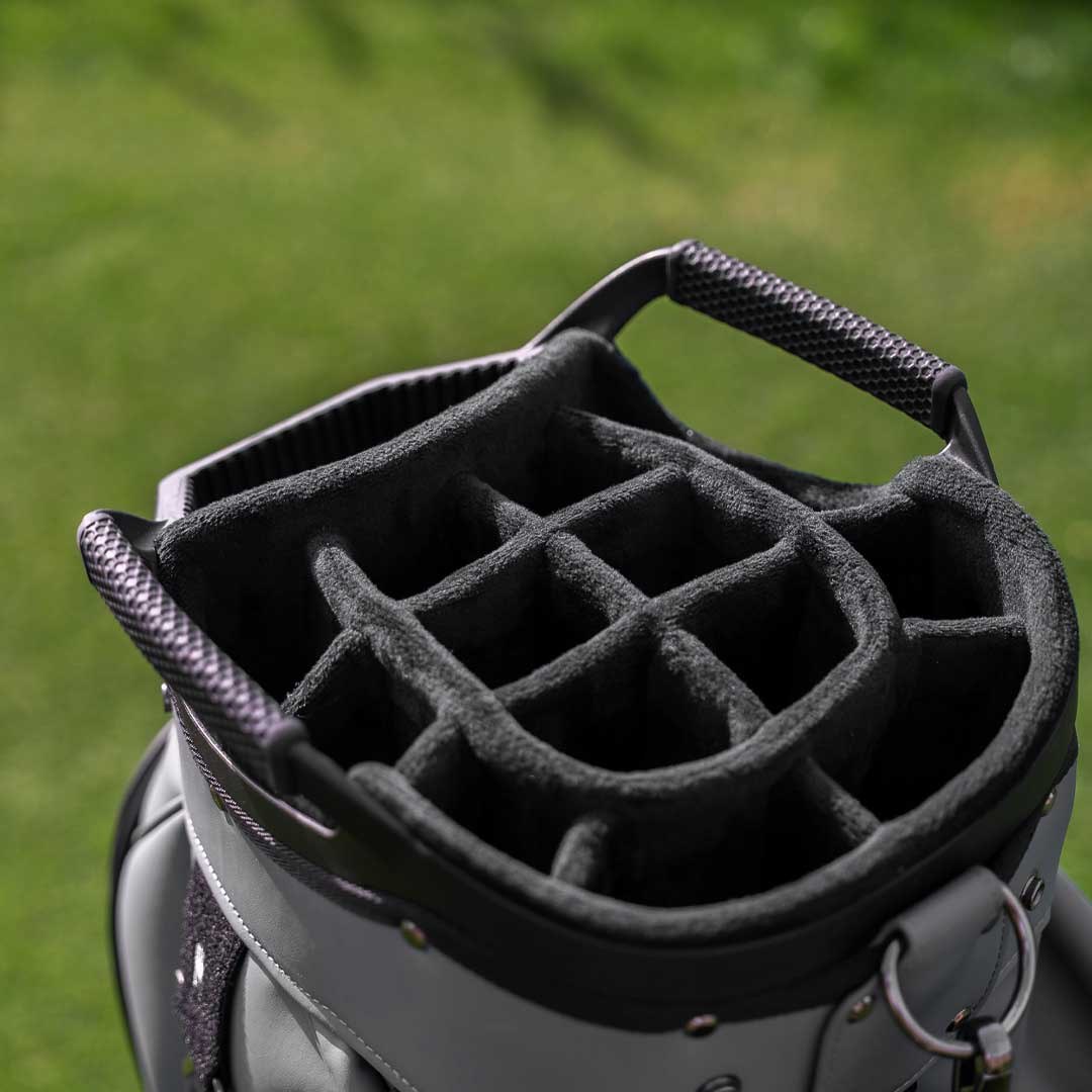 RevCore Lux Golf Cart Bag | 15 Way Velvet Lined Dividers