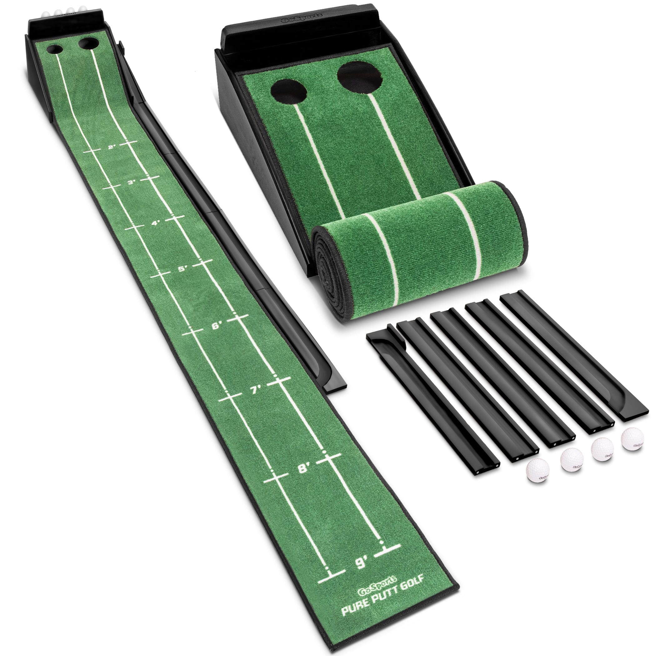 GoSports Pure Putt Golf 9 ft Putting Green Ramp - Black