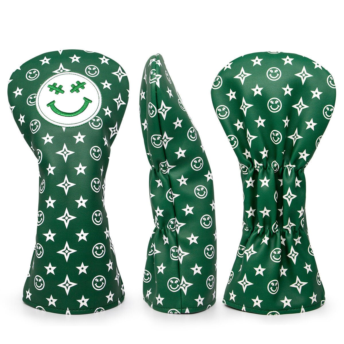 Green Smiley Star Driver Headcover – Good Vibes Only