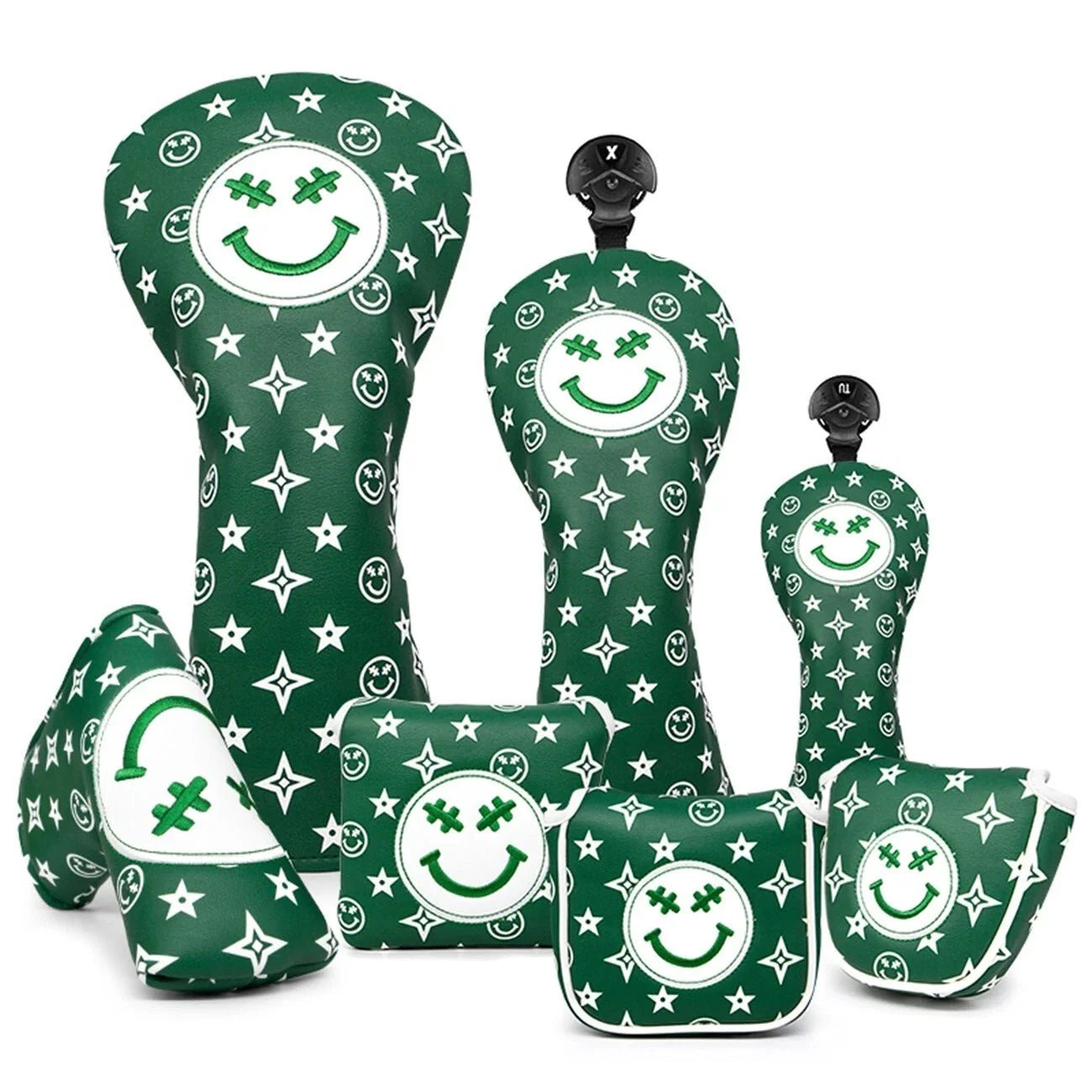 Green Smiley Star Driver Headcover – Good Vibes Only