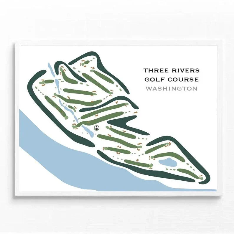 Three Rivers Golf Course, Washington - Printed Golf Courses