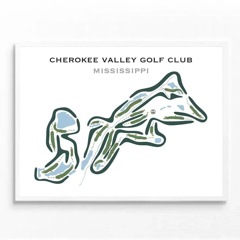 Cherokee Valley Golf Club, Mississippi - Printed Golf Courses