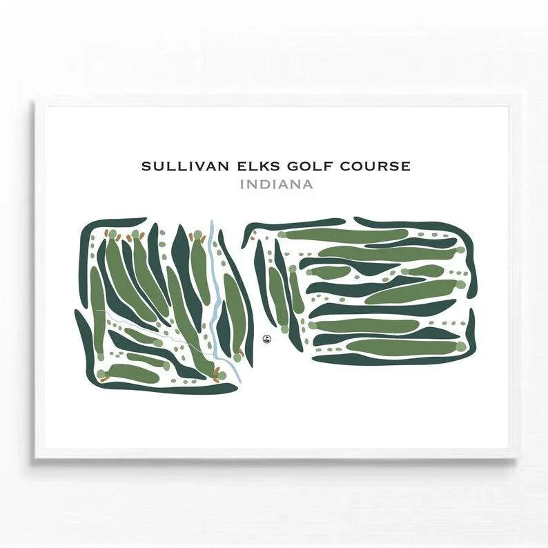 Sullivan Elks Golf Course, Indiana - Printed Golf Courses