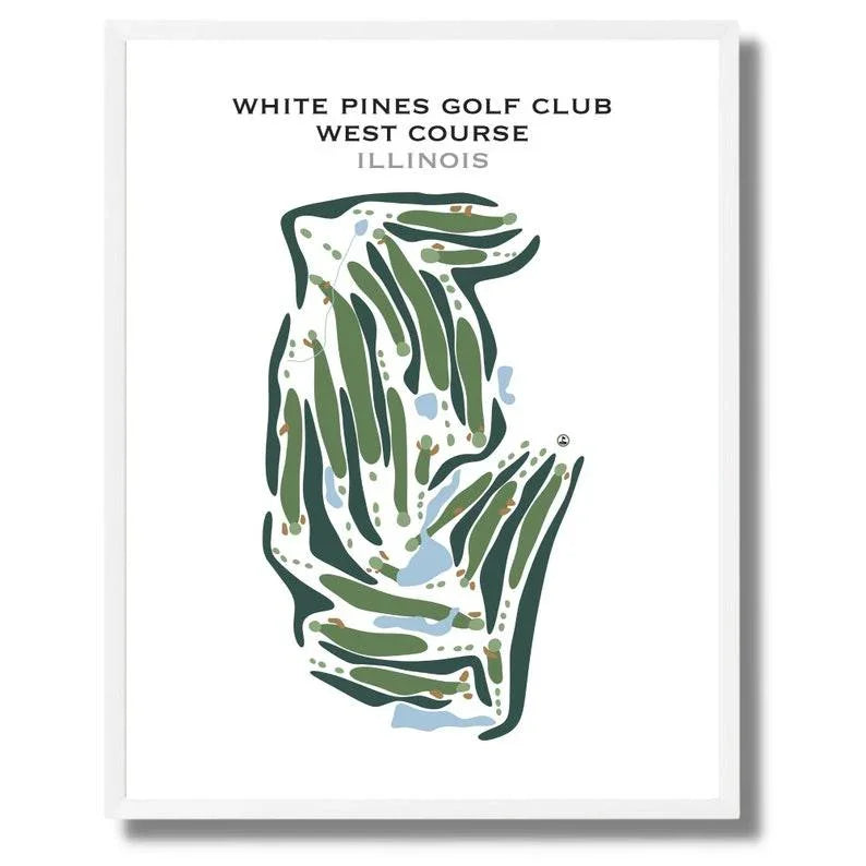 White Pines Golf Club West Course, Illinois - Printed Golf Courses
