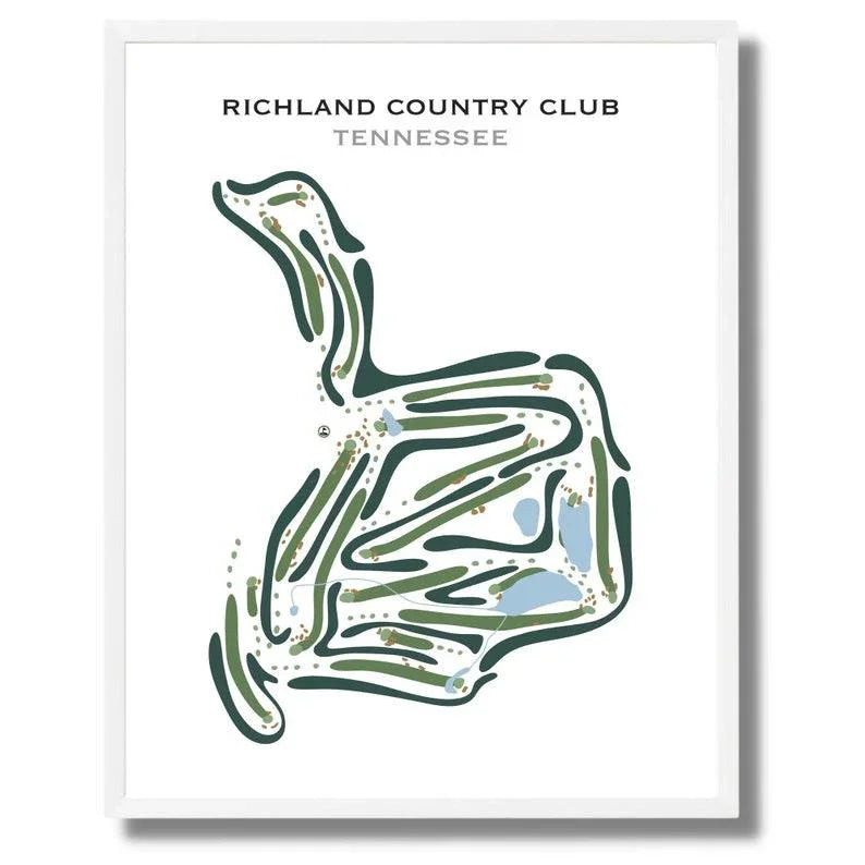 Richland Country Club, Tennessee - Printed Golf Courses