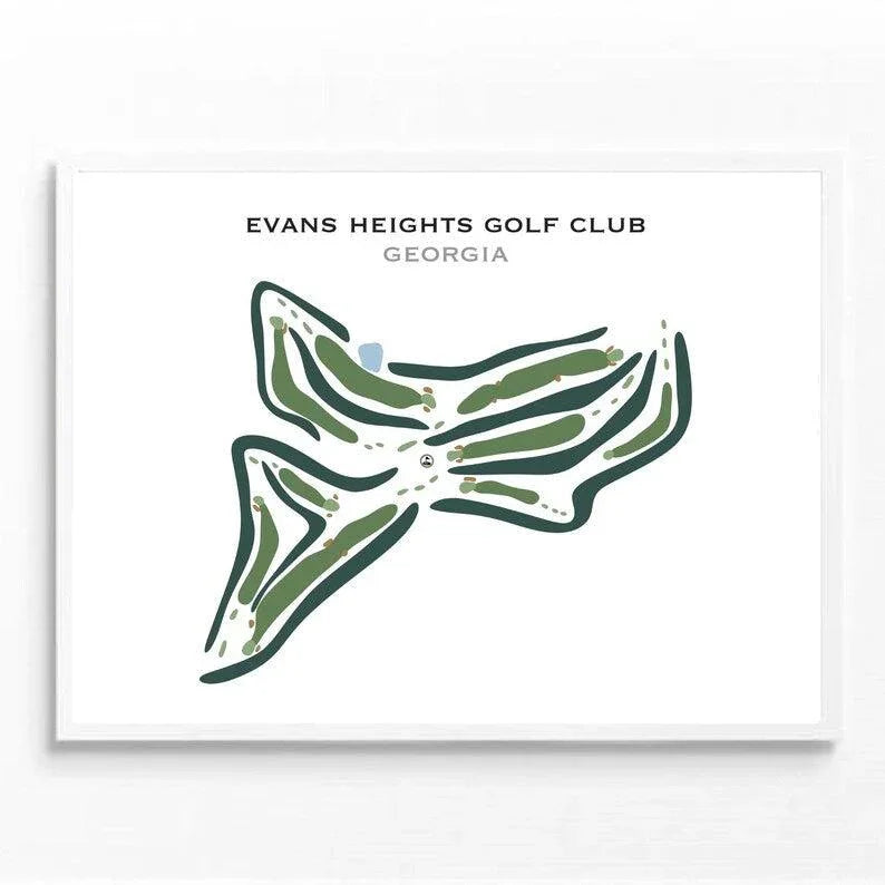 Evans Heights Golf Club, Georgia - Printed Golf Courses