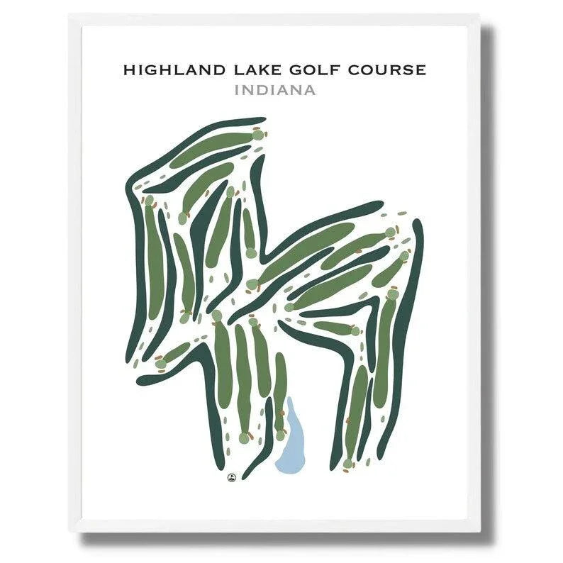 Highland Lake Golf Course, Indiana - Printed Golf Courses