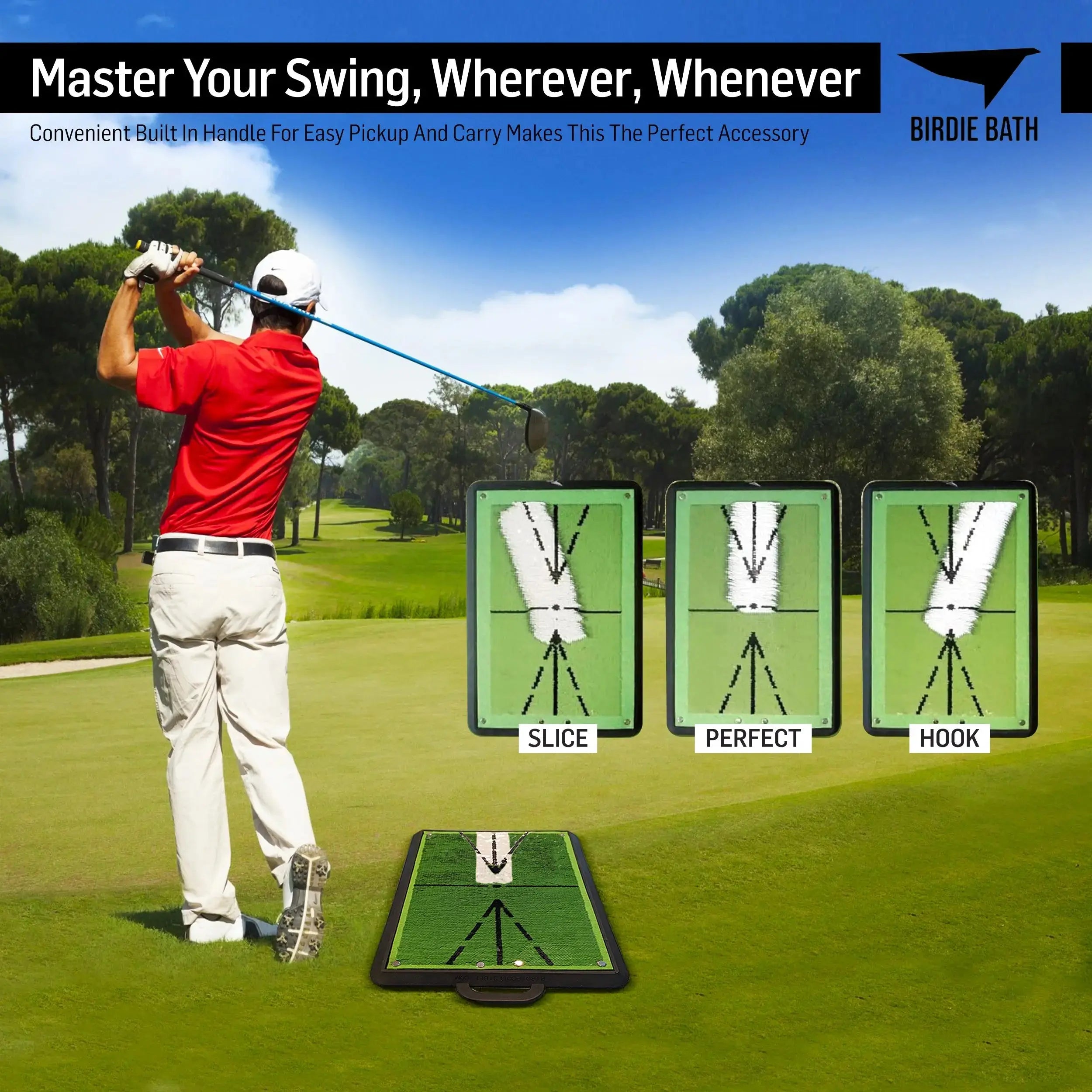 Birdie Mat Pro Premium Swing Training Mat for Analyzing Swing Path and Ball Impact