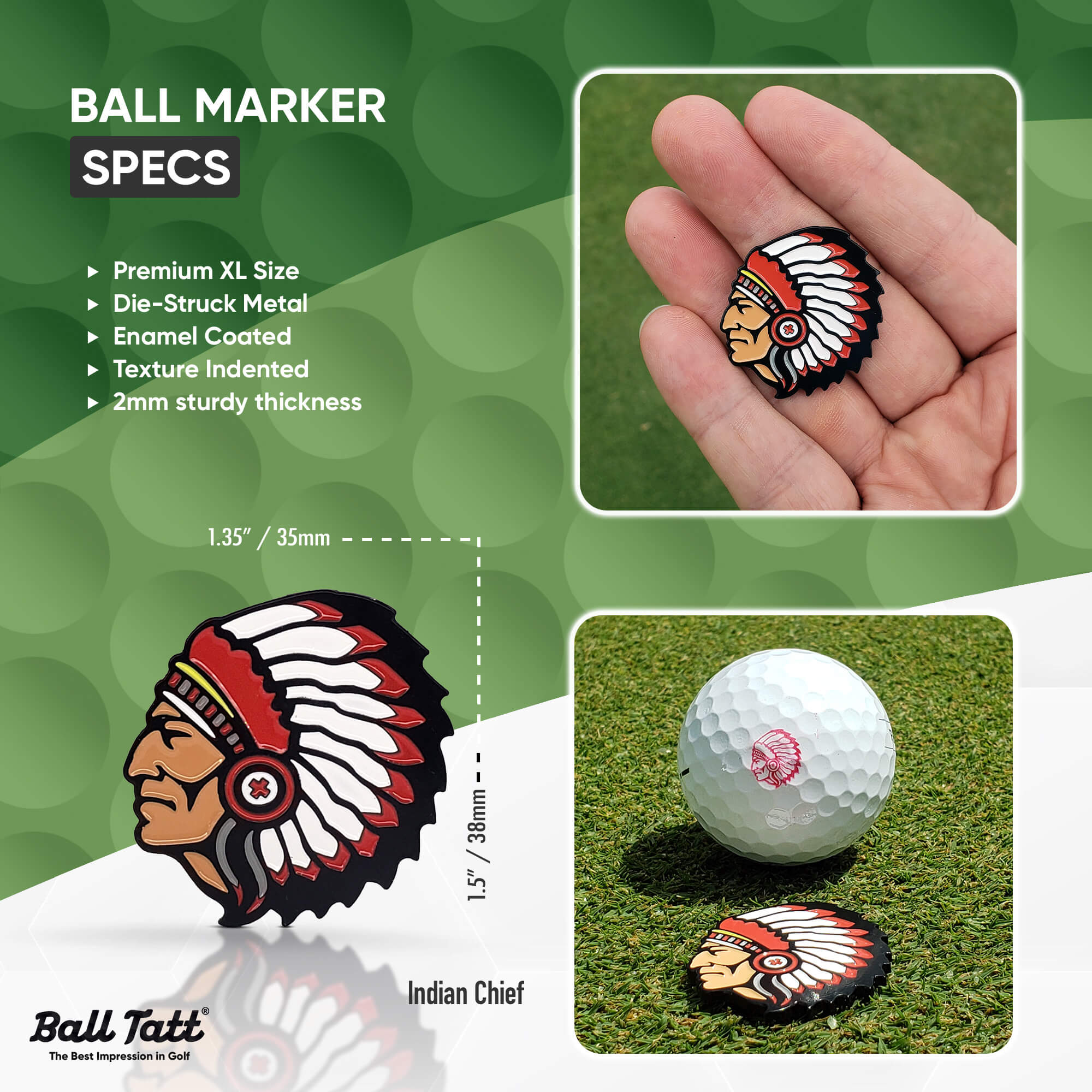 Indian Chief XL Ball Marker
