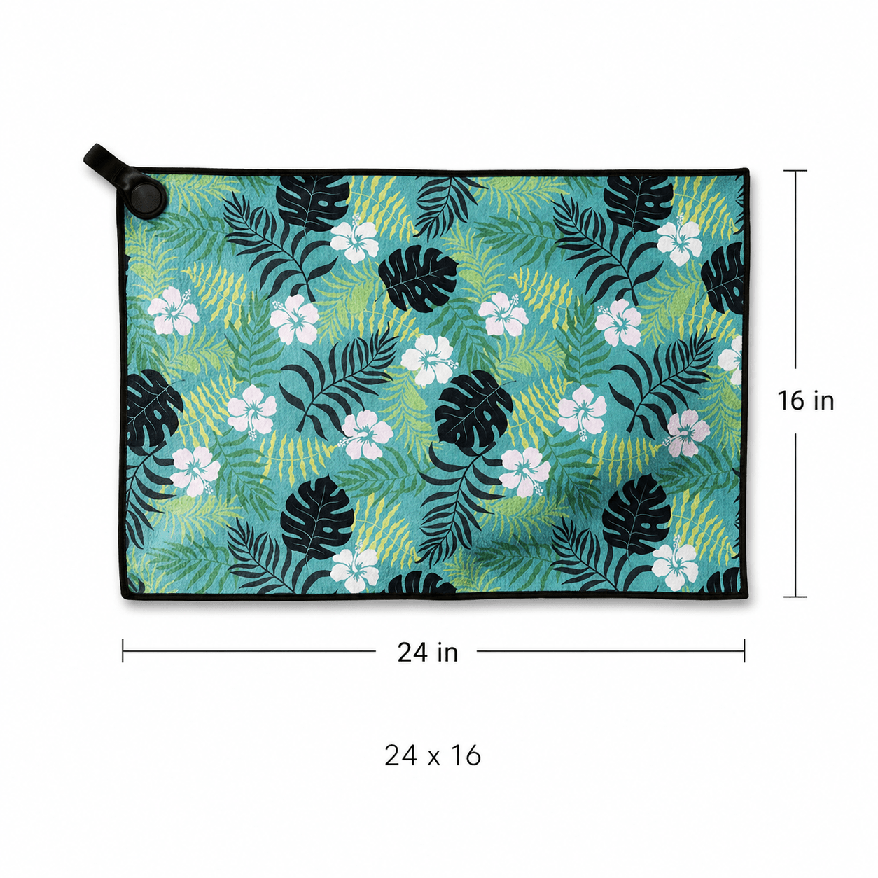 Island Bloom Magnetic Golf Towel | 16" x 24" Floral Golf Bag Towel