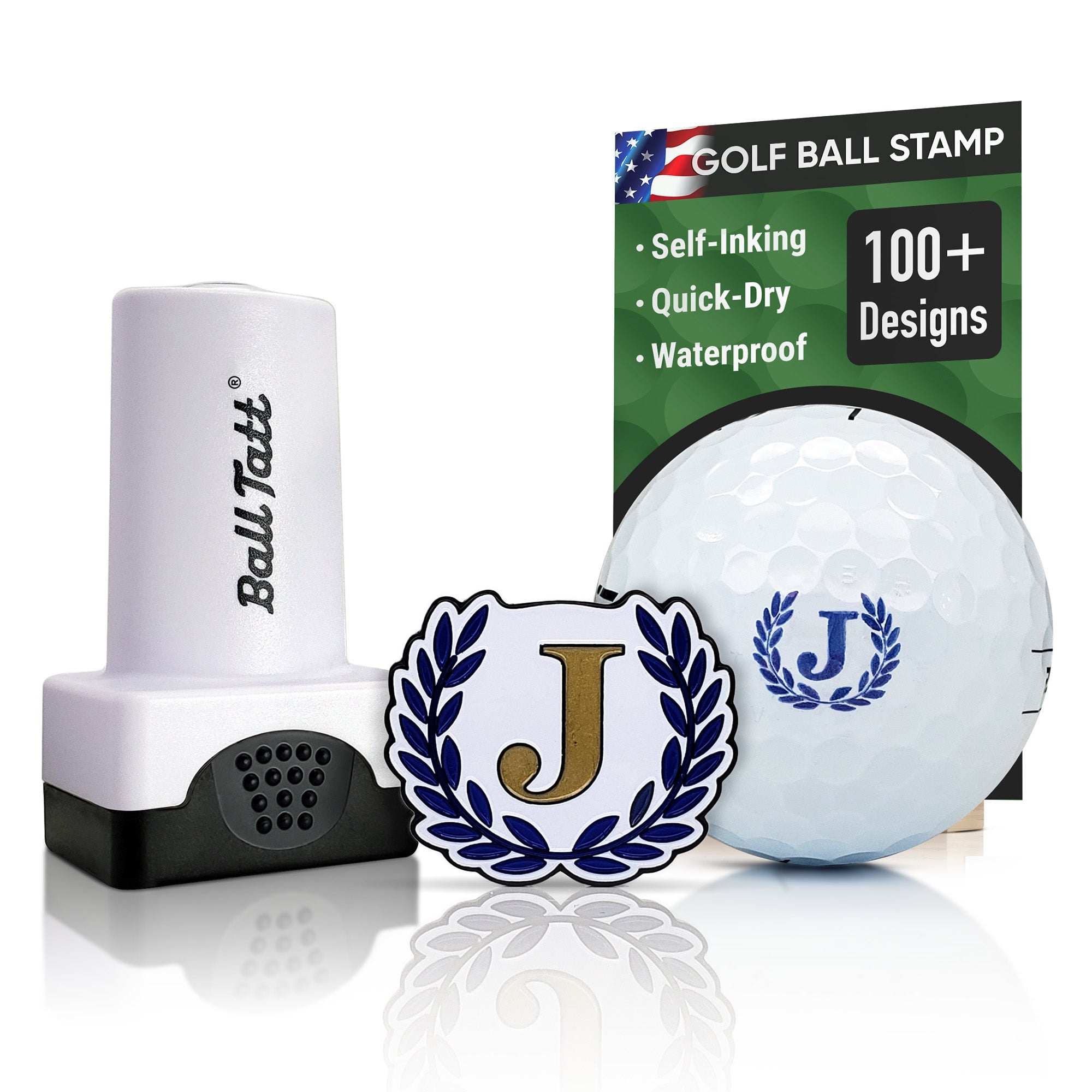 J  Monogram & Ball Marker - Blue