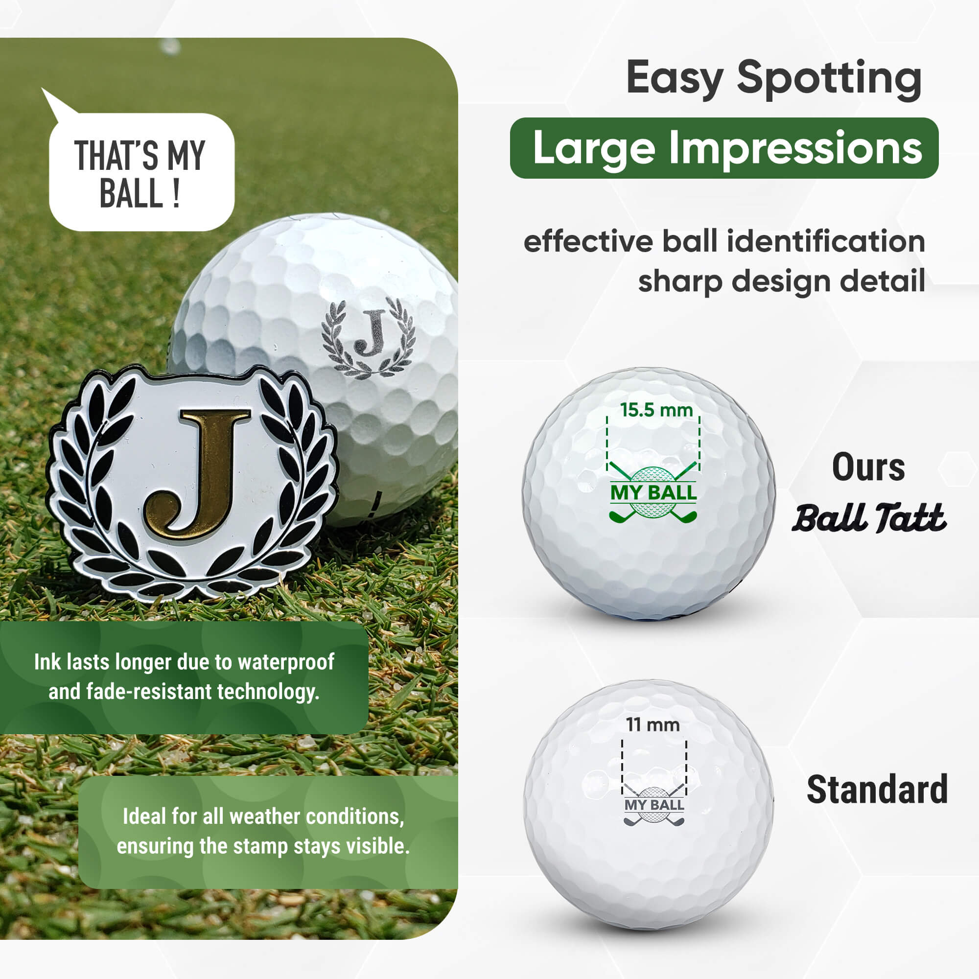 J Monogram & Ball Marker - Black
