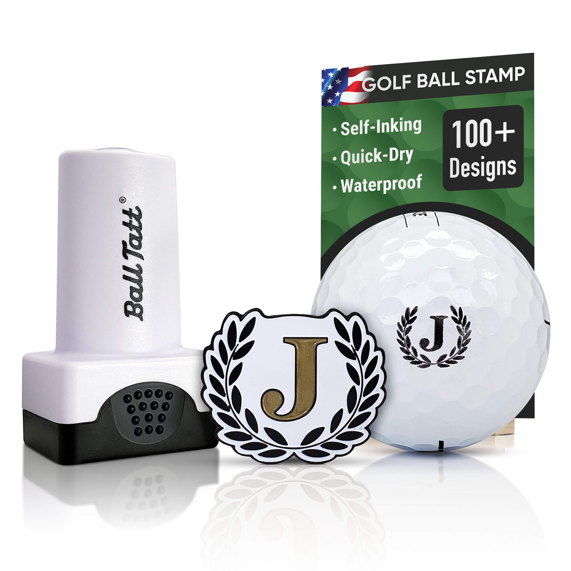 J Monogram & Ball Marker - Black