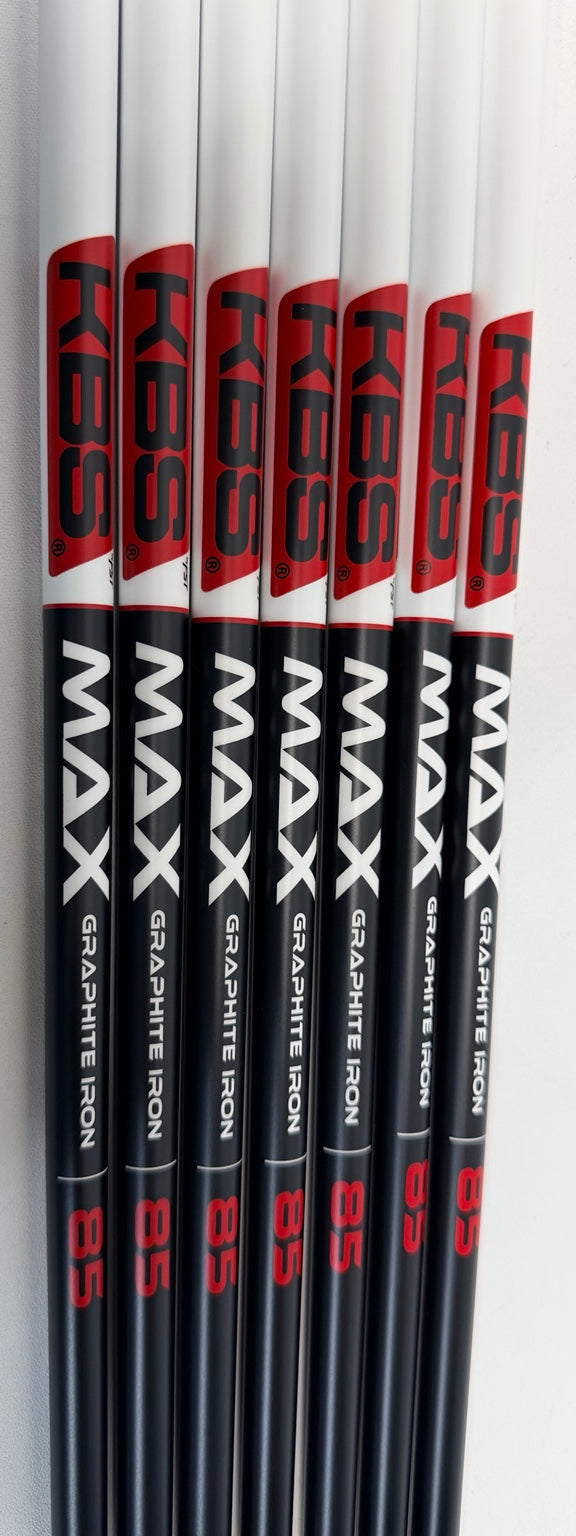 KBS NEW MAX 85g Stiff Graphite Iron Shafts 8pc .370 Parallel Tip 41" (Copy)