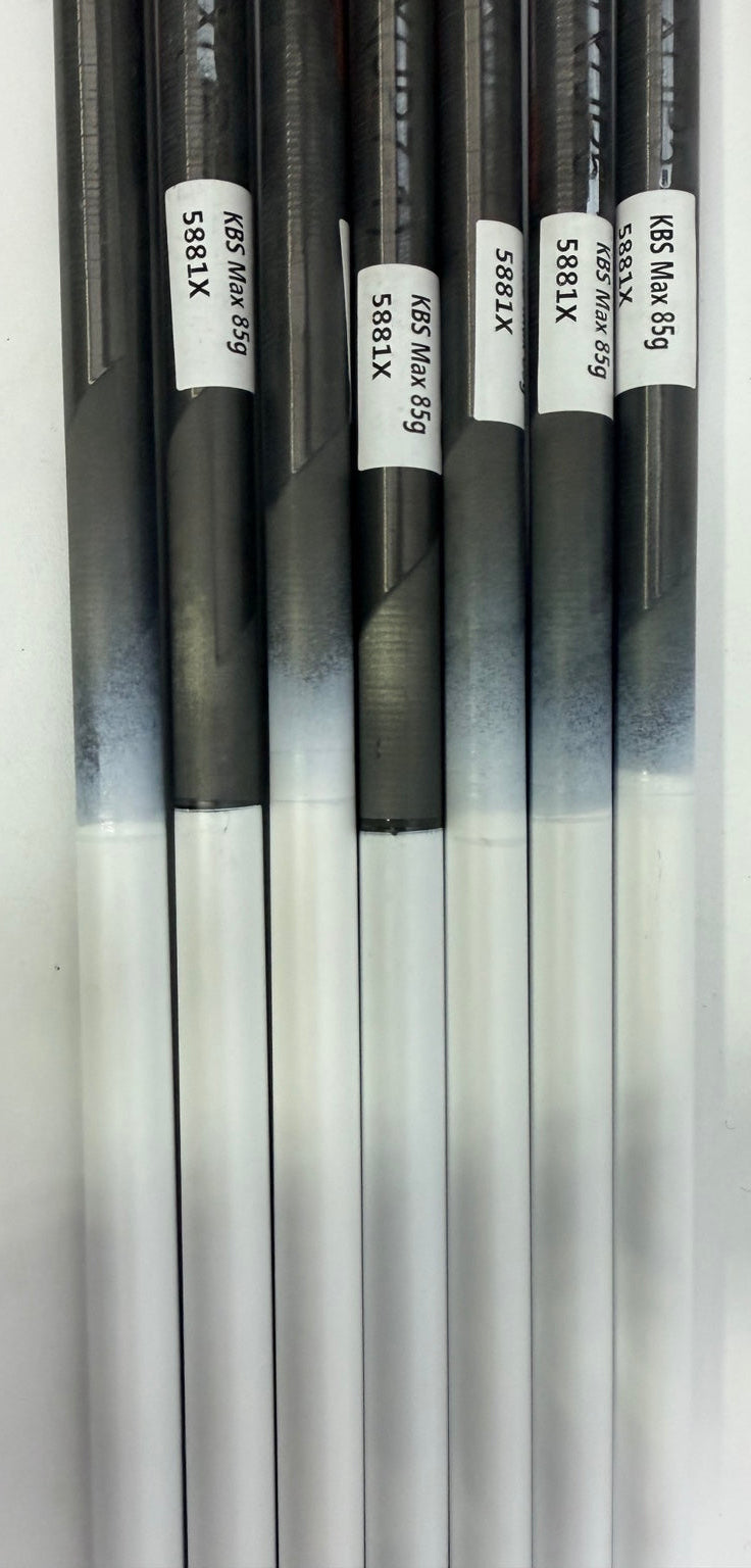 KBS NEW MAX 85g Stiff Graphite Iron Shafts 8pc .370 Parallel Tip 41" (Copy)