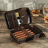 Leather Travel Cigar Humidor Box – Portable Cigar Case