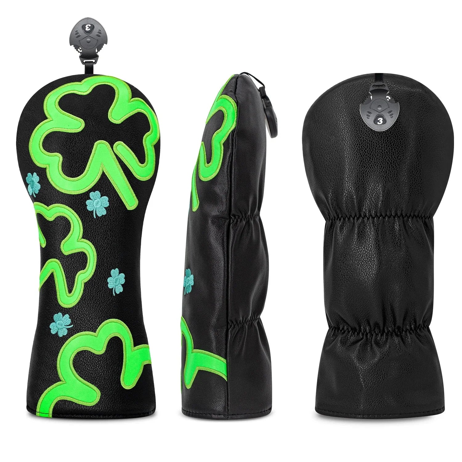 Lucky Clover Golf Headcover Set – Driver, Fairway & Hybrid Covers