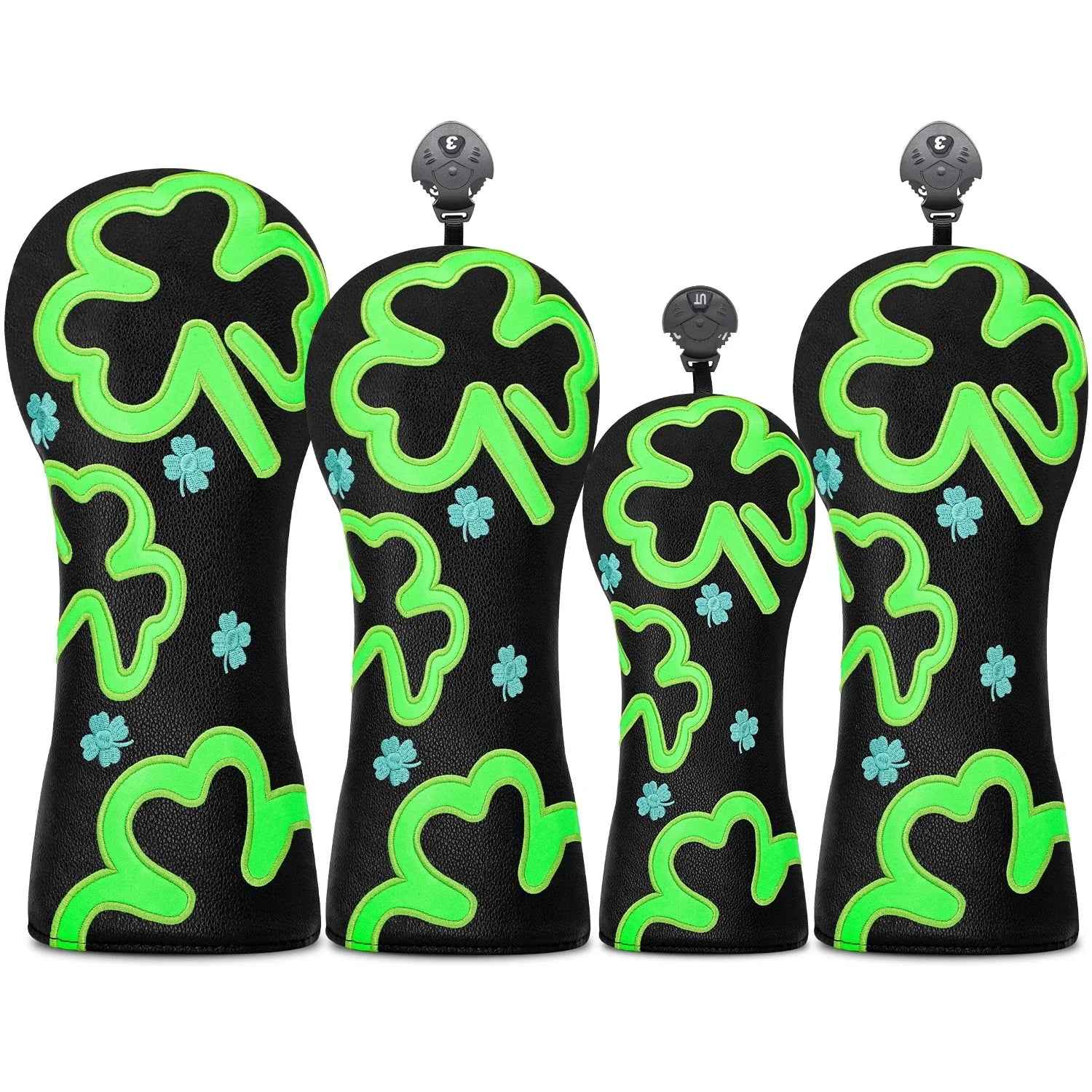 Lucky Clover Golf Headcover Set – Driver, Fairway & Hybrid Covers