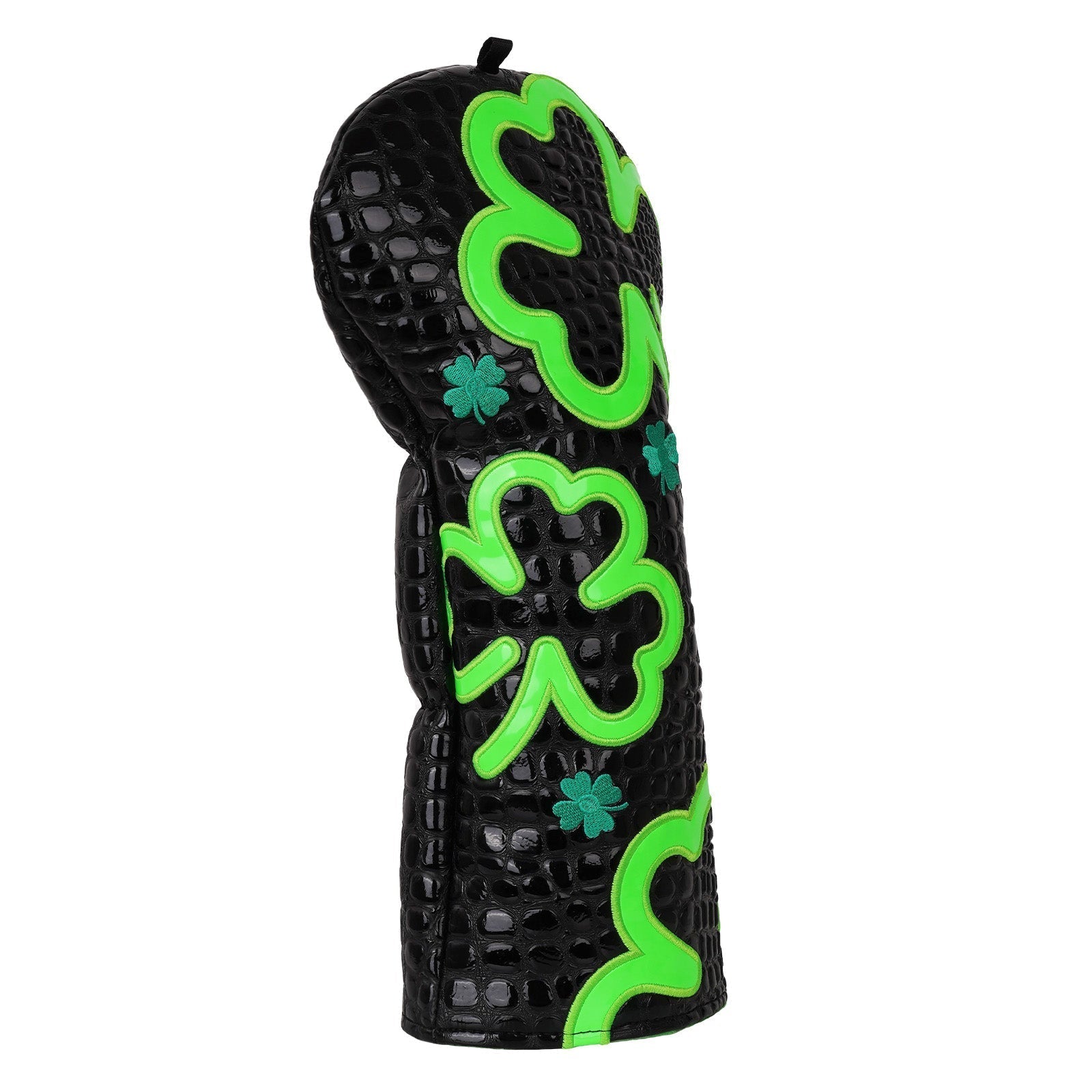 Lucky Shamrock Driver Headcover – Black & Neon Green