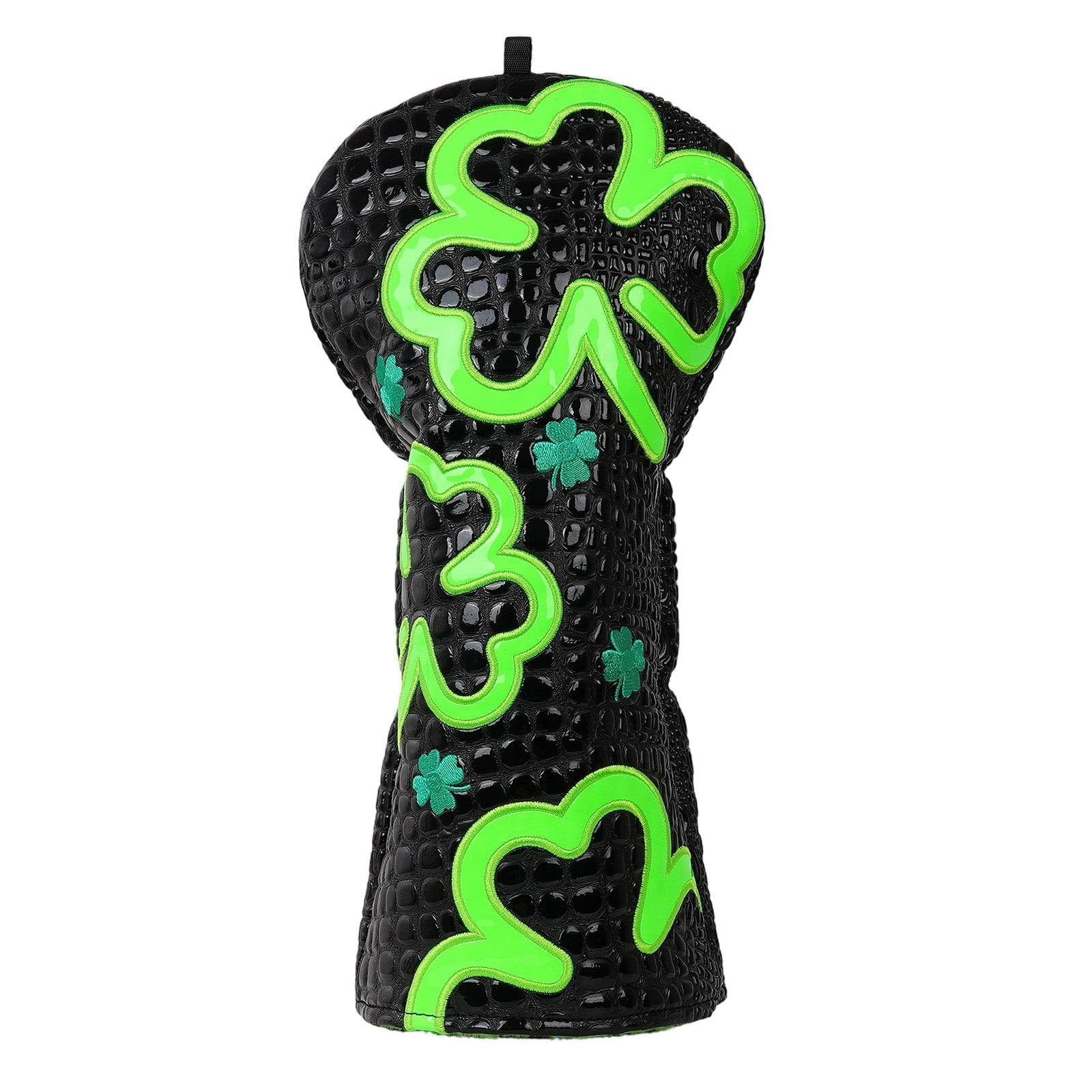 Lucky Shamrock Driver Headcover – Black & Neon Green