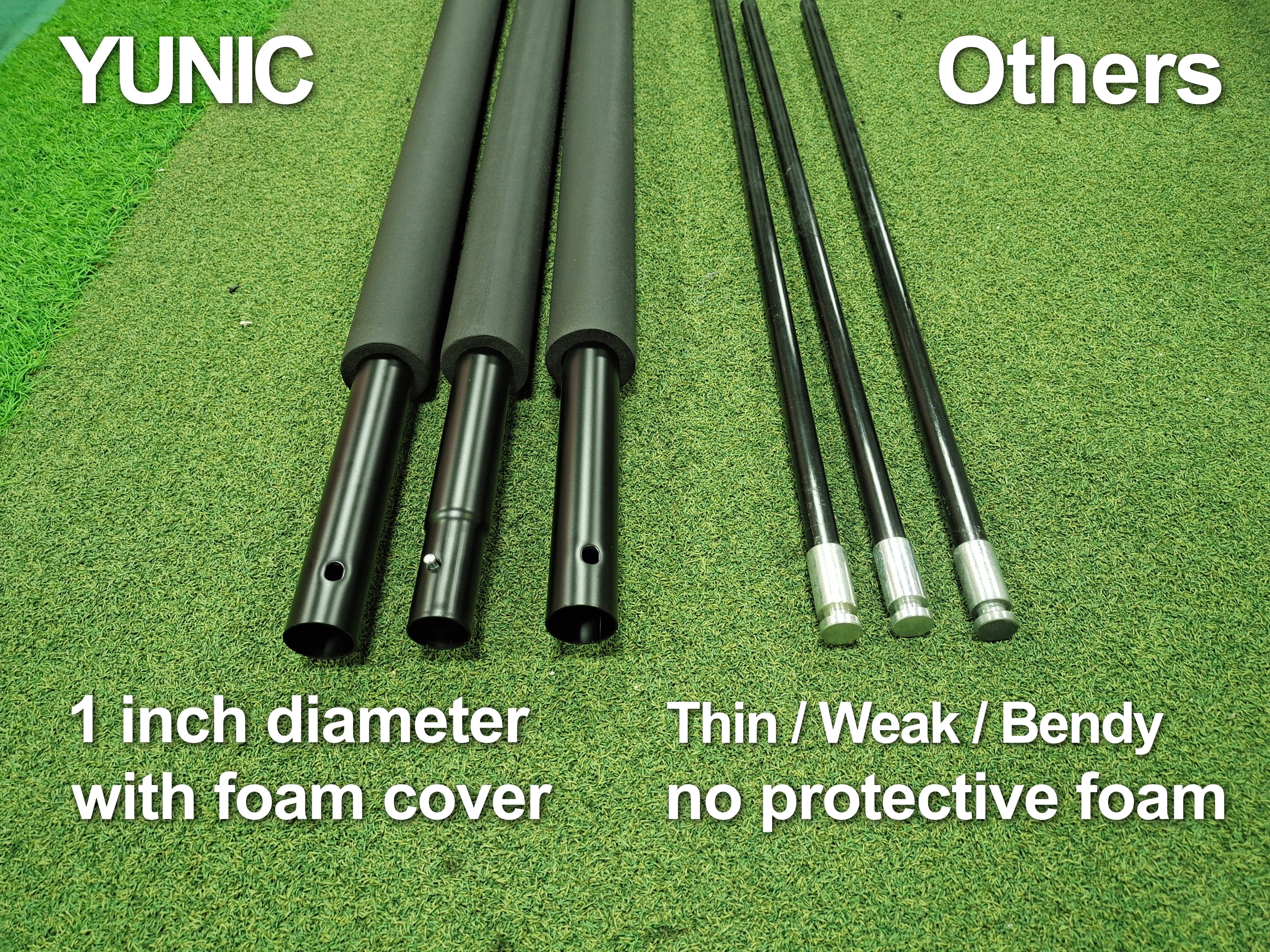 YUNIC Golf Driving Cage with Metal Frame and Simulator Impact Screen
