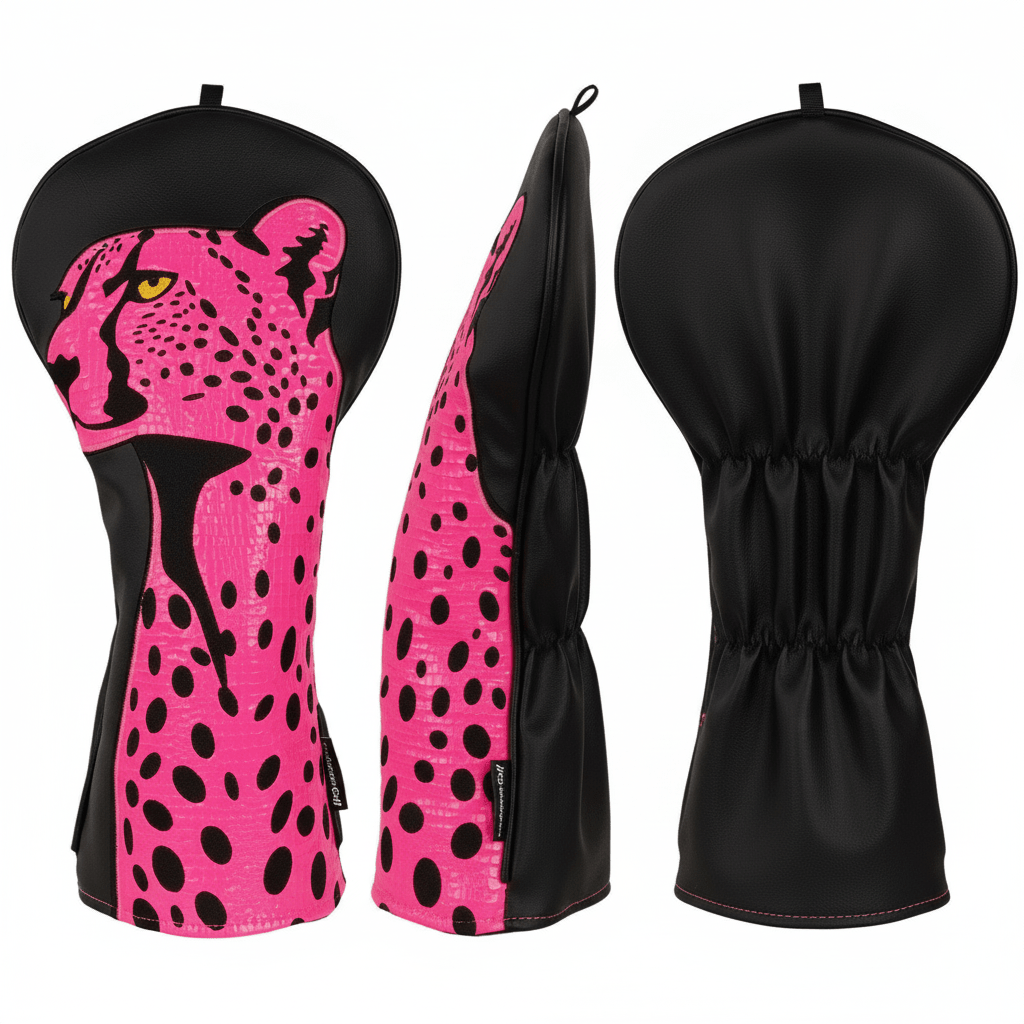 Pink Leopard Driver Headcover – Bold Animal Print Golf Headcover