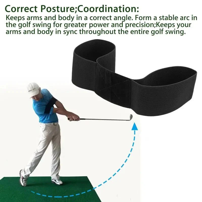 Professional Elastic Golf Swing Trainer Arm Band – Adjustable Arm Alignment Aid