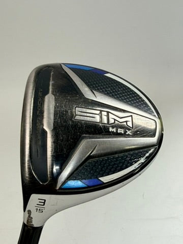 TaylorMade SIM MAX 3 Wood 15° HZRDUS 70g 6.0 Stiff LH (Used)