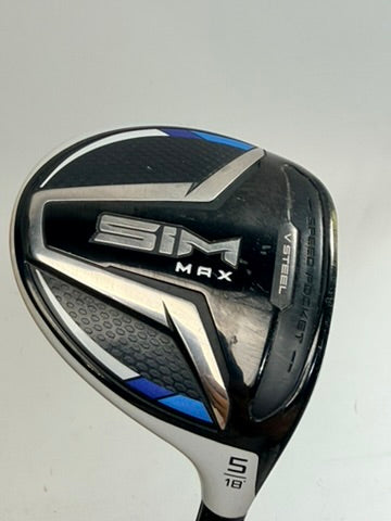 TaylorMade SIM MAX 5 Wood 18° EvenFlow Riptide 70g 6.0 Stiff RH (Used)