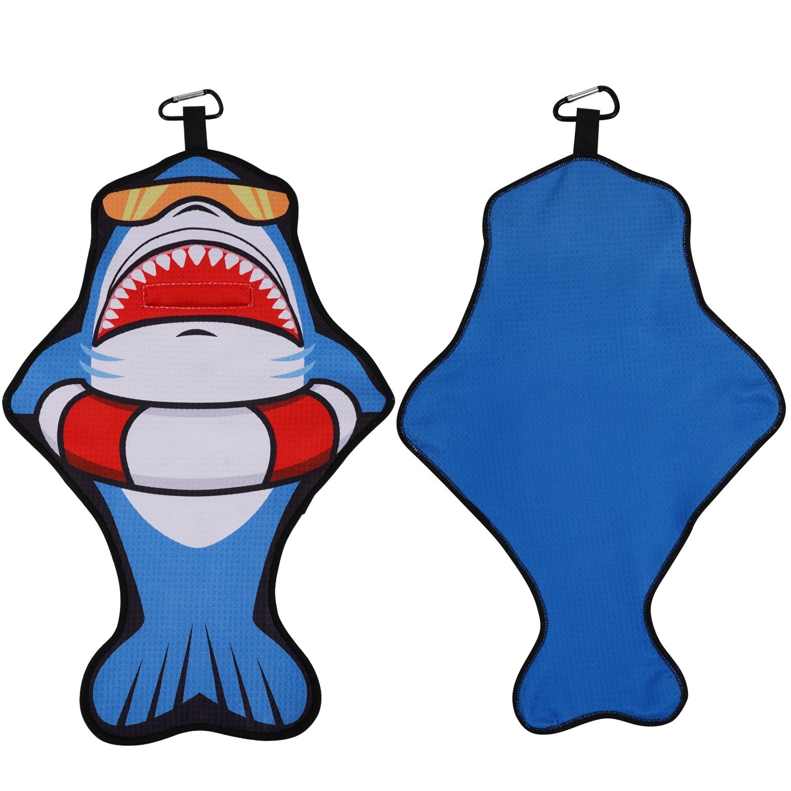 Sink or Swim Shark Golf Towel with Mouth Pouch