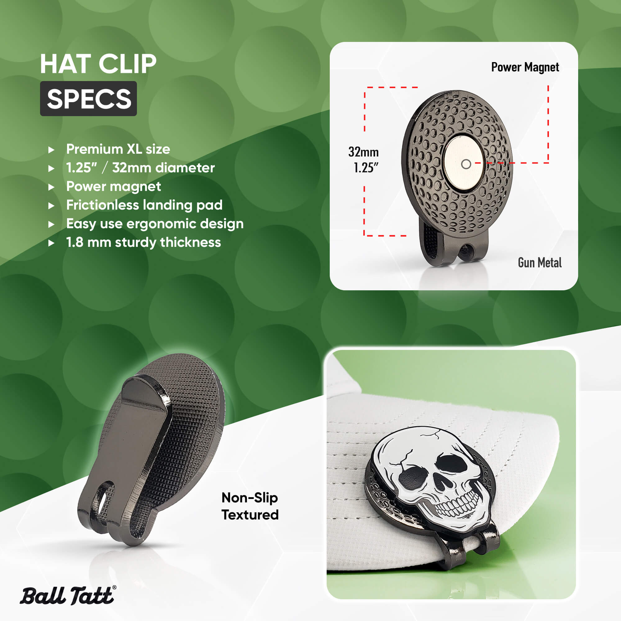 Skull Man Hat Clip Set
