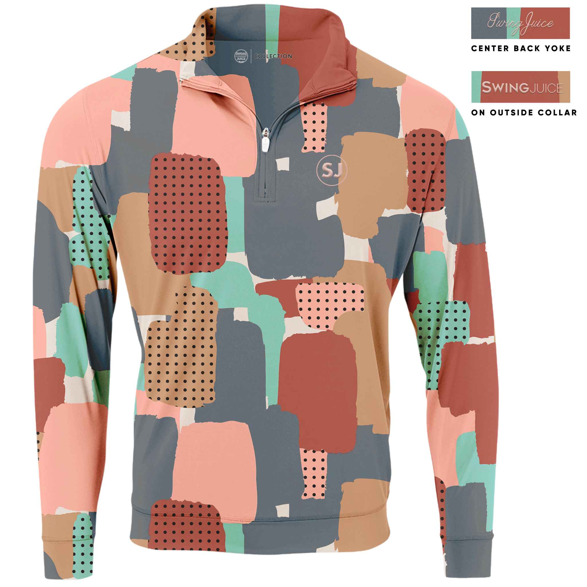 Golf Abstract Camo Men's Quarter Zip - Final Sale