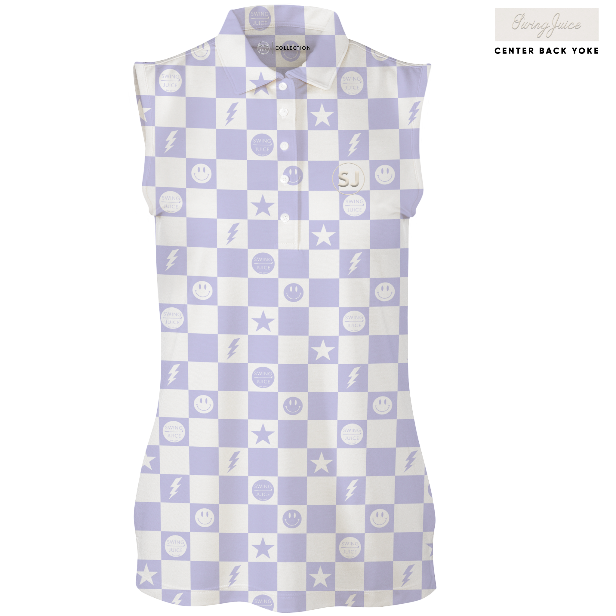 Golf Smile Face Women's Sleeveless Polo - Final Sale
