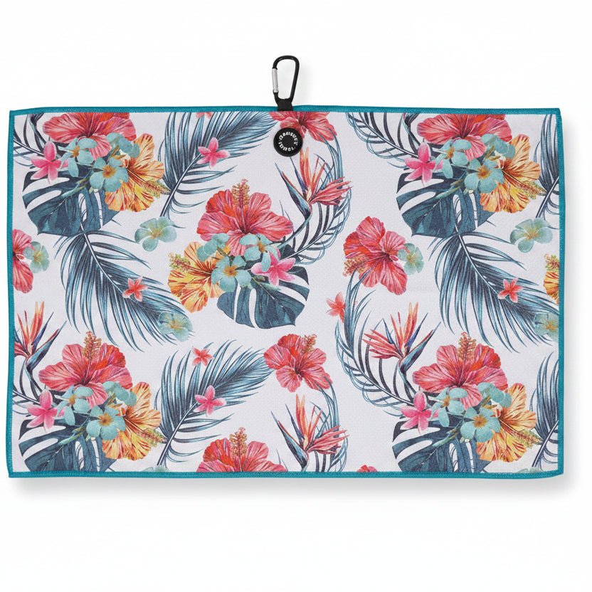 Tropical Magnetic Golf Towel | 16" x 24" Floral Golf Bag Towel