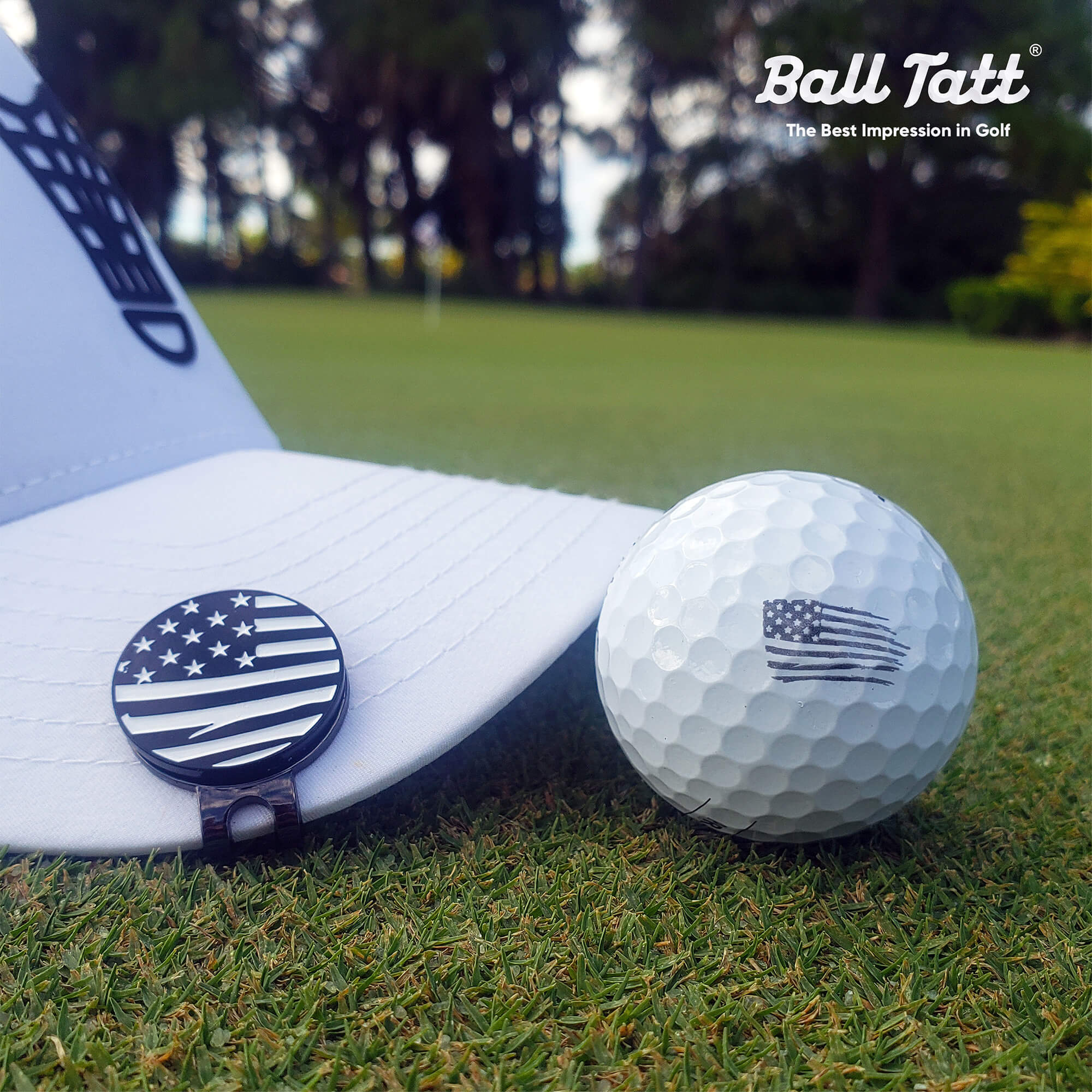 USA Flag Hat Clip Ball Marker Set