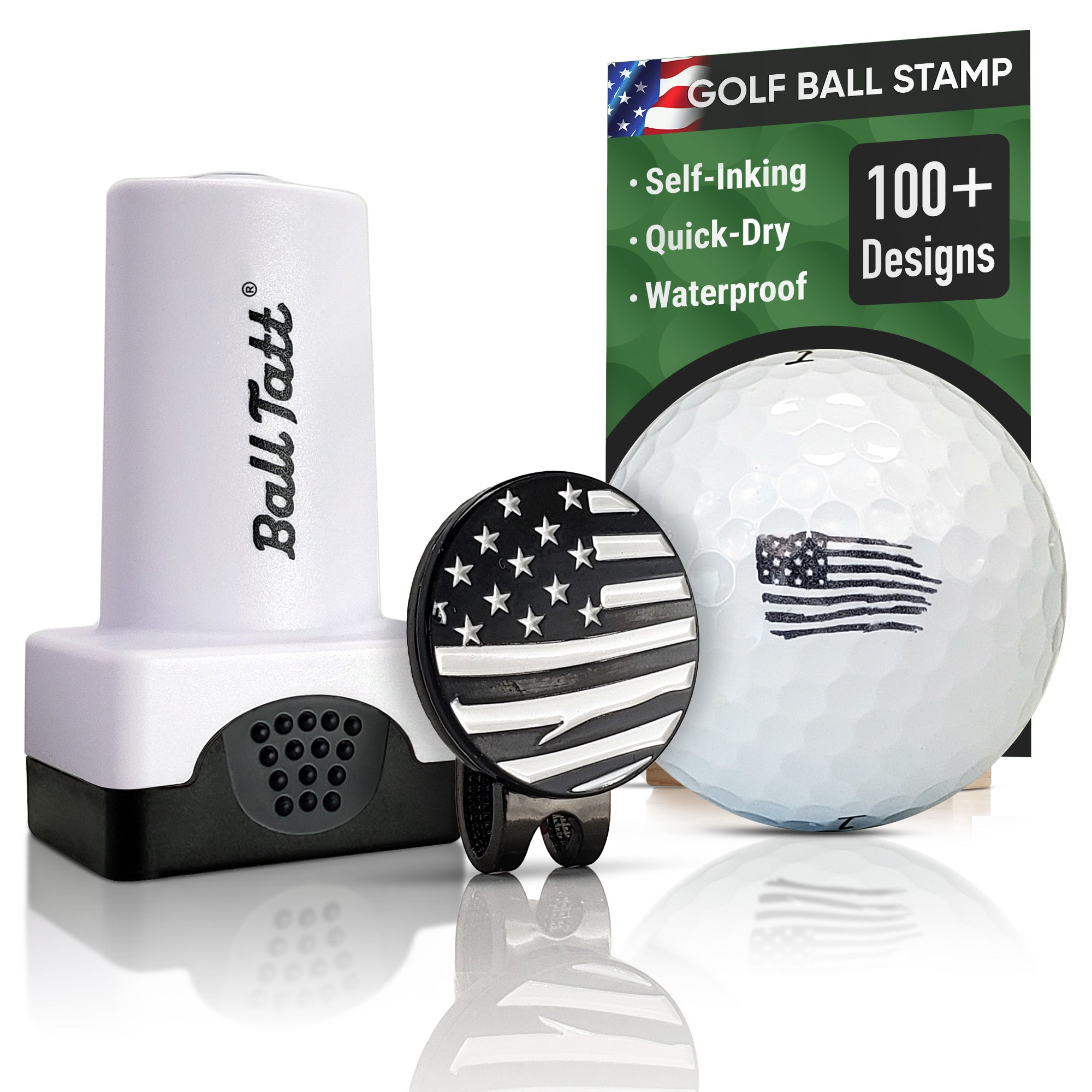 USA Flag Hat Clip Ball Marker Set