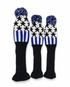 Vintage Vibe Golf Club Headcovers Set – 3pcs Knitted Pom Pom Sock Covers for Drivers and Fairway Woods
