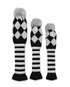 Vintage Vibe Golf Club Headcovers Set – 3pcs Knitted Pom Pom Sock Covers for Drivers and Fairway Woods