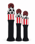 Vintage Vibe Golf Club Headcovers Set – 3pcs Knitted Pom Pom Sock Covers for Drivers and Fairway Woods