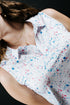 Womens White Paint Splatter Polo